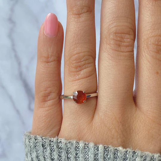 Sunny Sophistication: The Unique Appeal Of Dainty Orange Kyanite Rings
